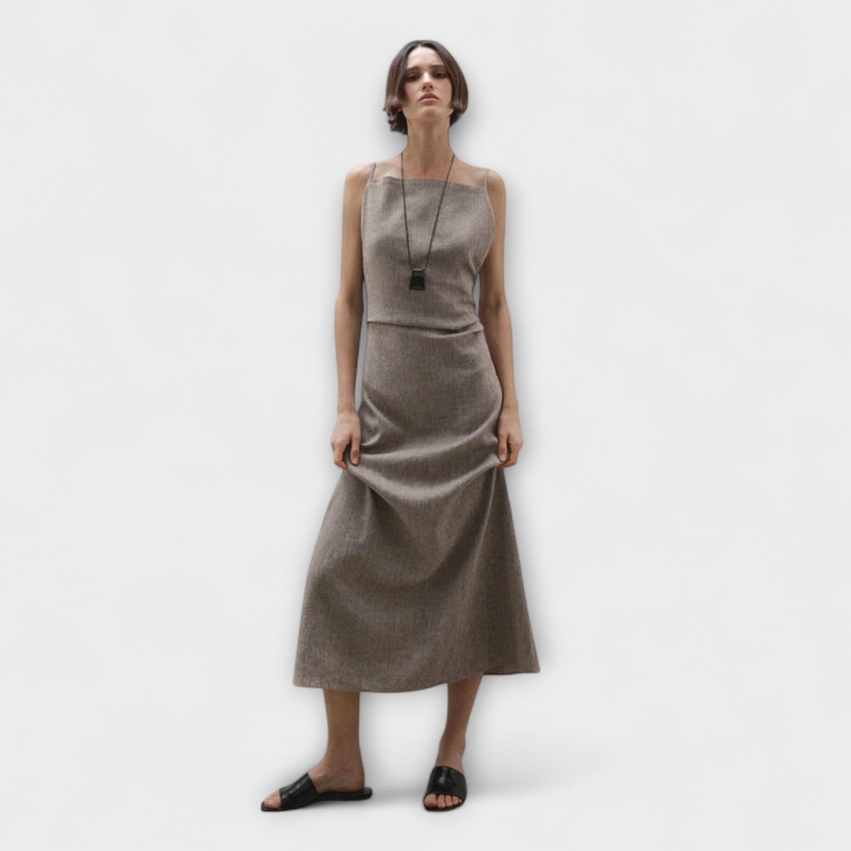 Clara - Vestido maxi de mezcla de lino