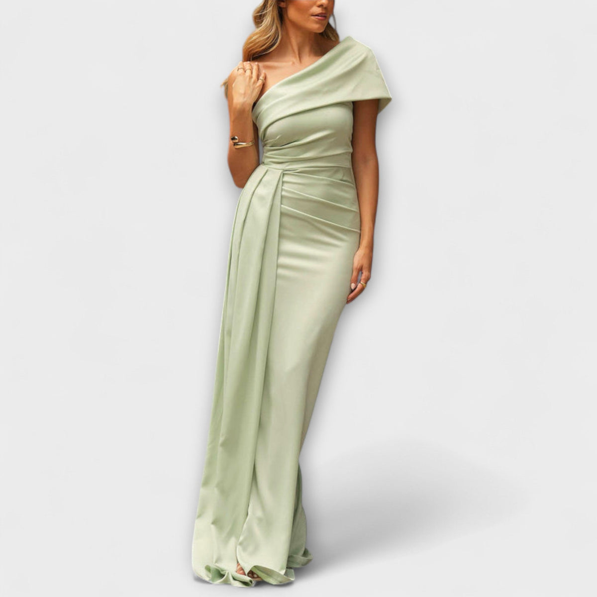 Bellamy - Vestido maxi elegante de un solo hombro