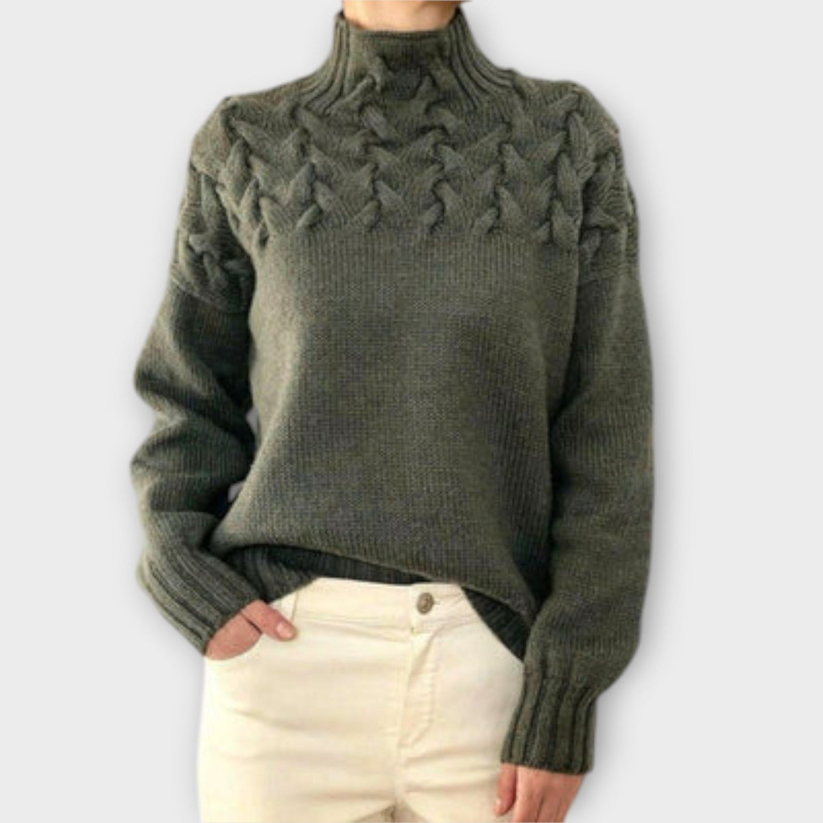 Eva - Suéter de mujer con detalle de patrón de punto