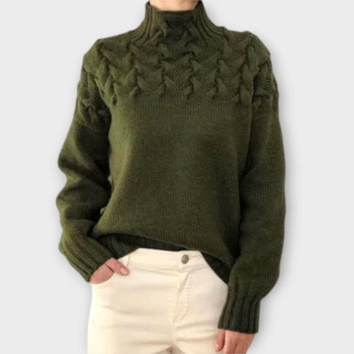 Eva - Suéter de mujer con detalle de patrón de punto