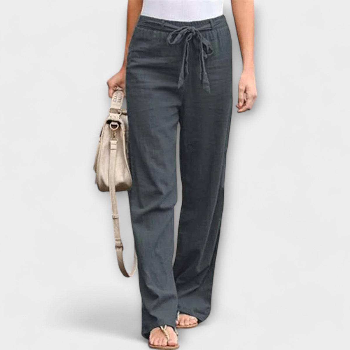 Loreen - Pantalones de lino ligeros