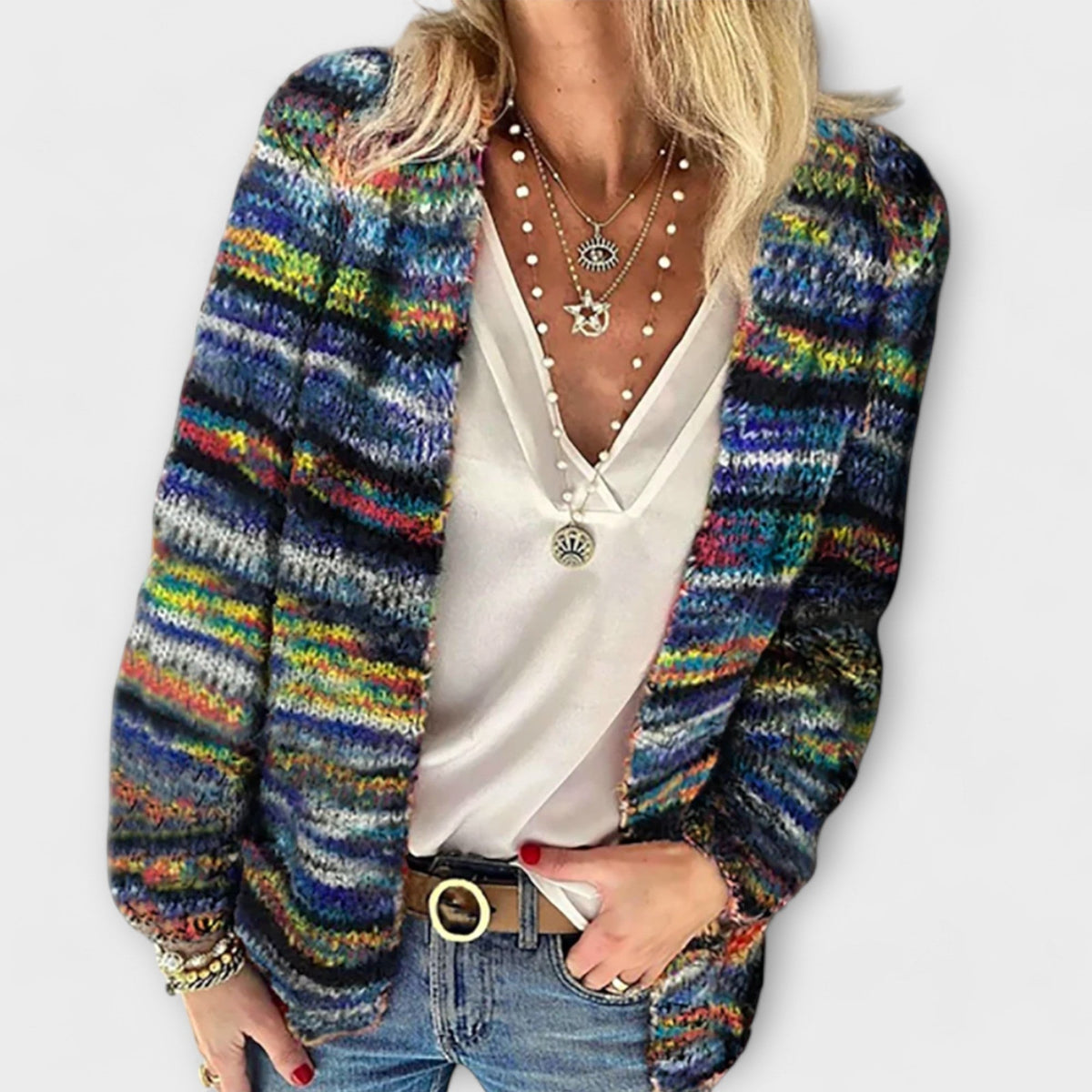 Birgitte - Chaqueta de punto viva y cómoda