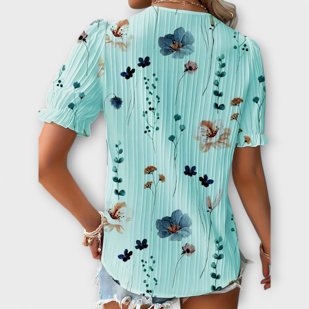 Emily - Blusa de moda con escote en V