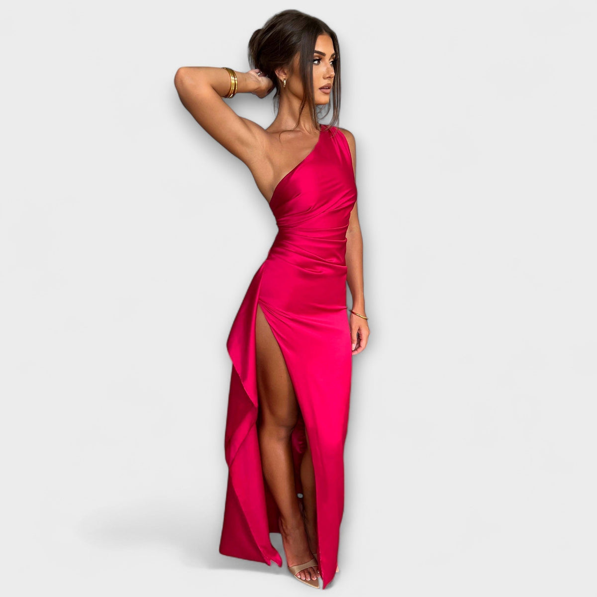 Maxi vestido de un solo hombro