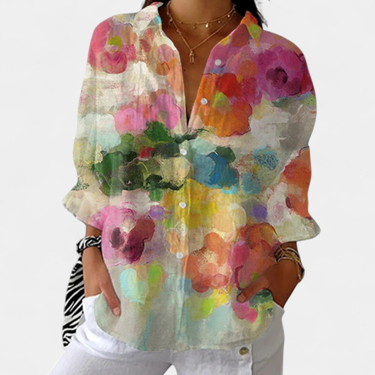Nika – Blusa de verano con estampado vibrante