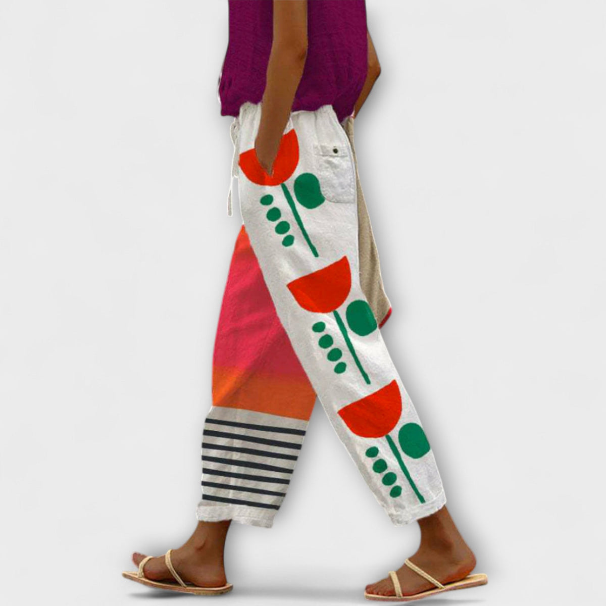 Airish - Pantalones anchos con estampado llamativo