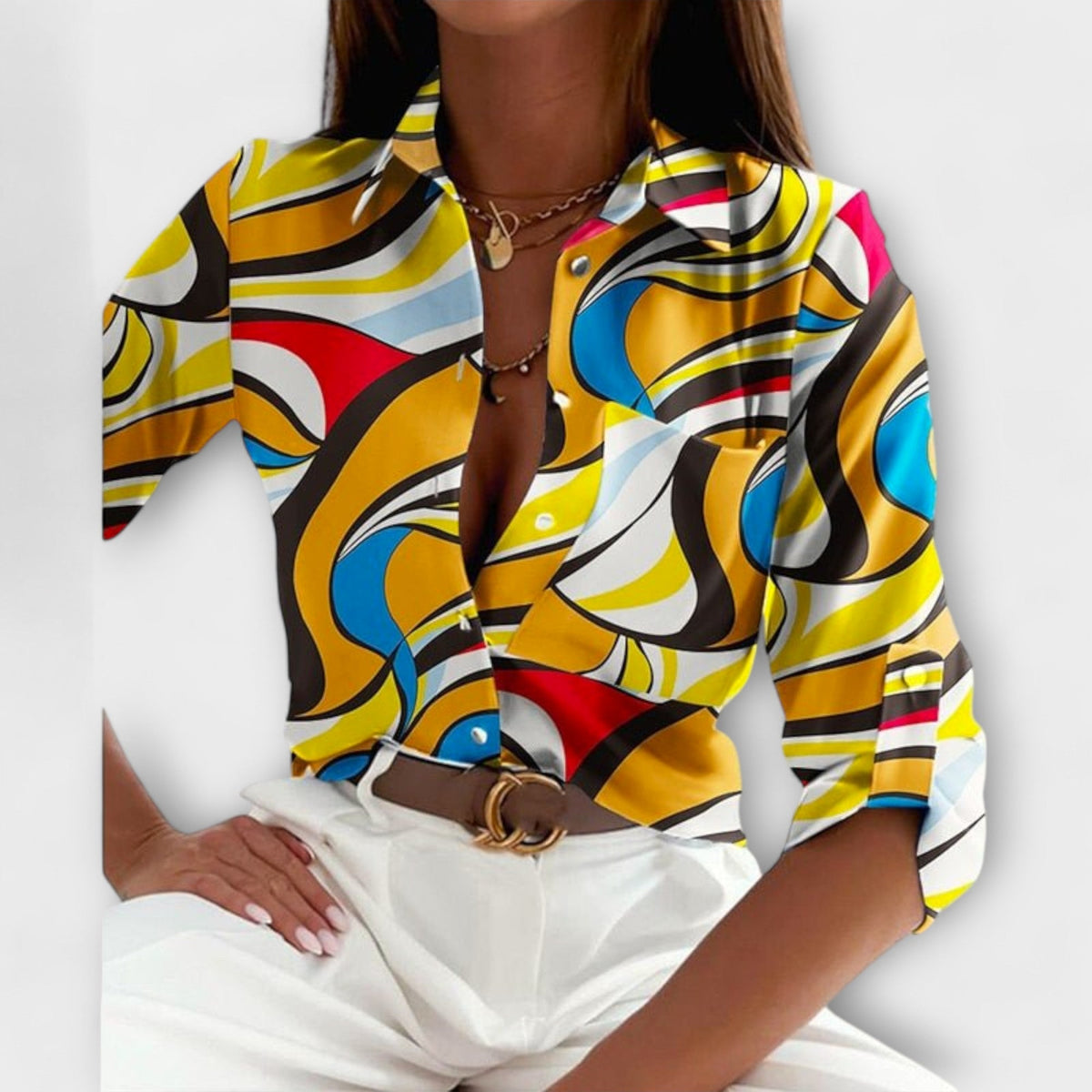 Blusa con cuello clásico