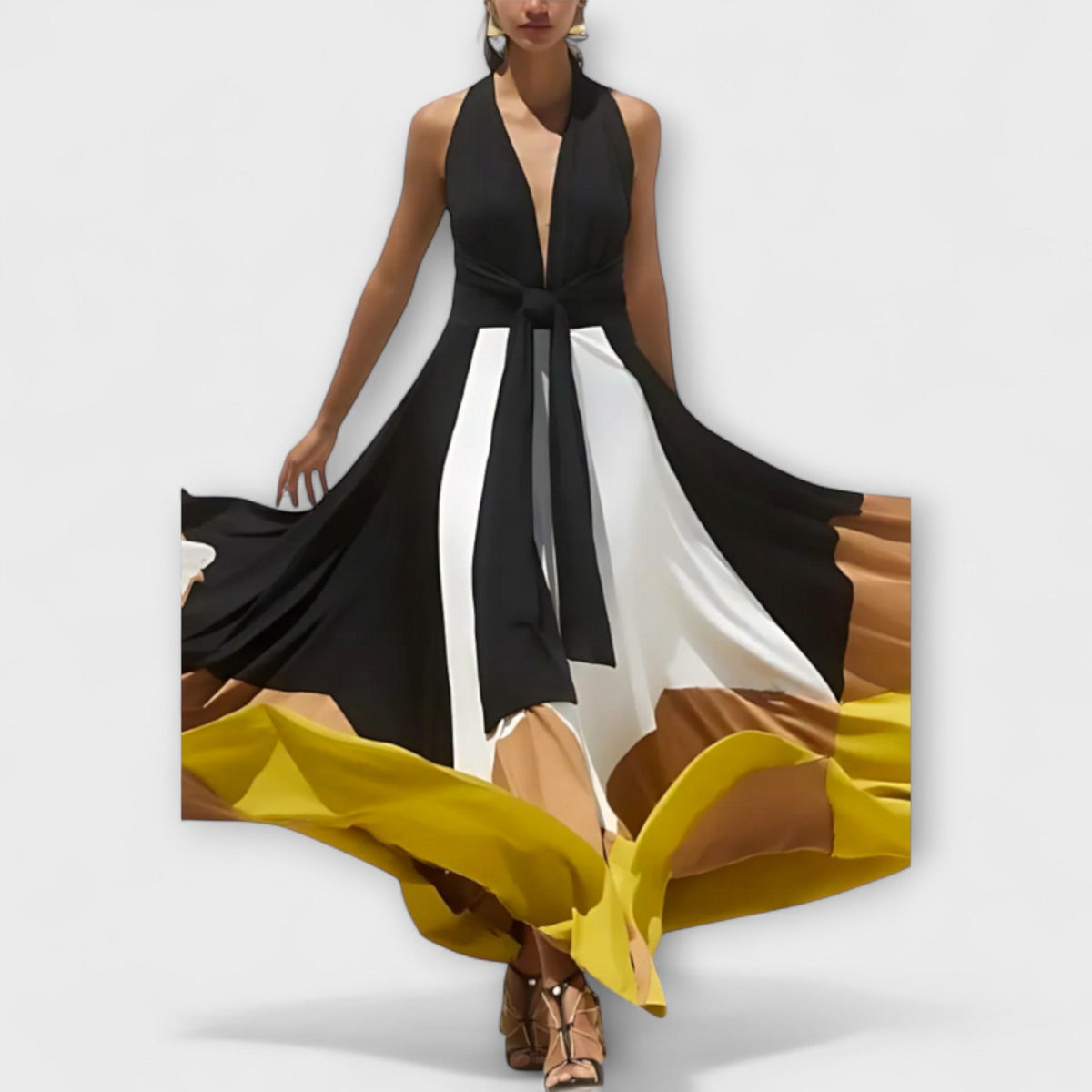 Nava - Vestido largo con espalda descubierta