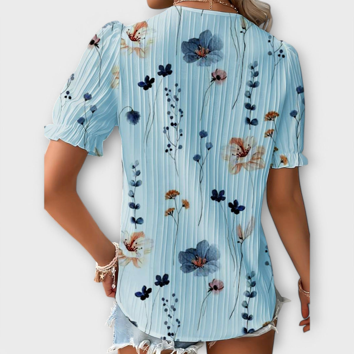 Emily - Blusa de moda con escote en V