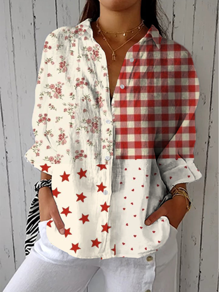 Elise Country Patchwork Blouse