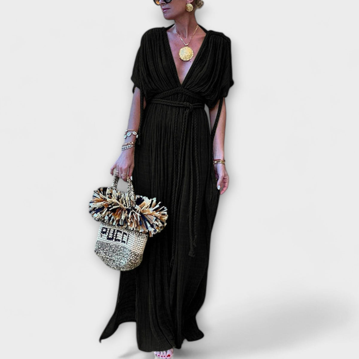 Vestido Maxi Kimono de Estilo Griego