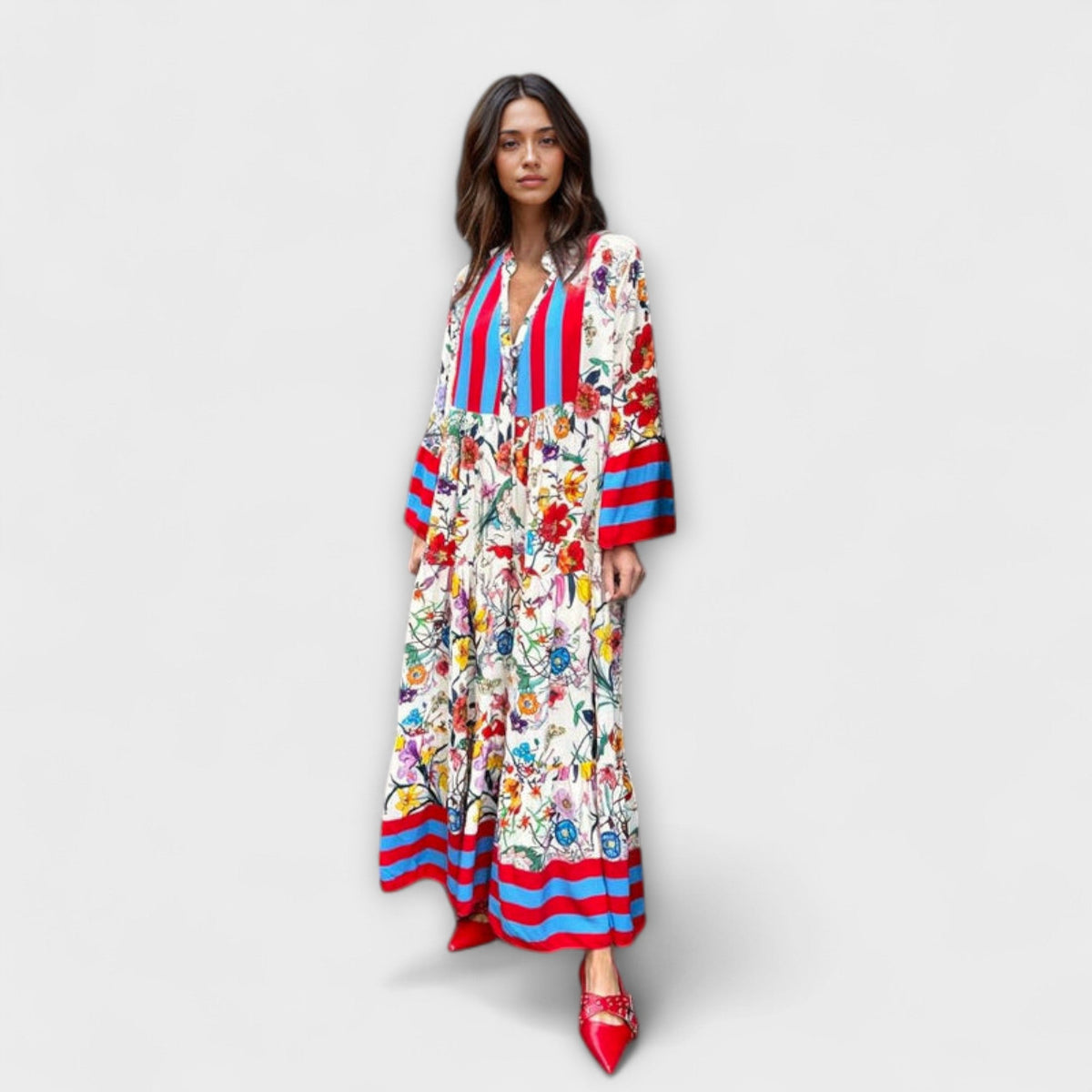 Oriana - Vestido maxi con estampado floral