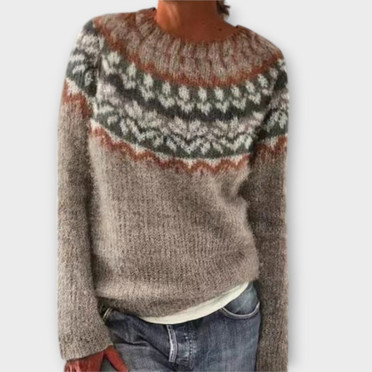 Suéter de punto vintage para mujeres