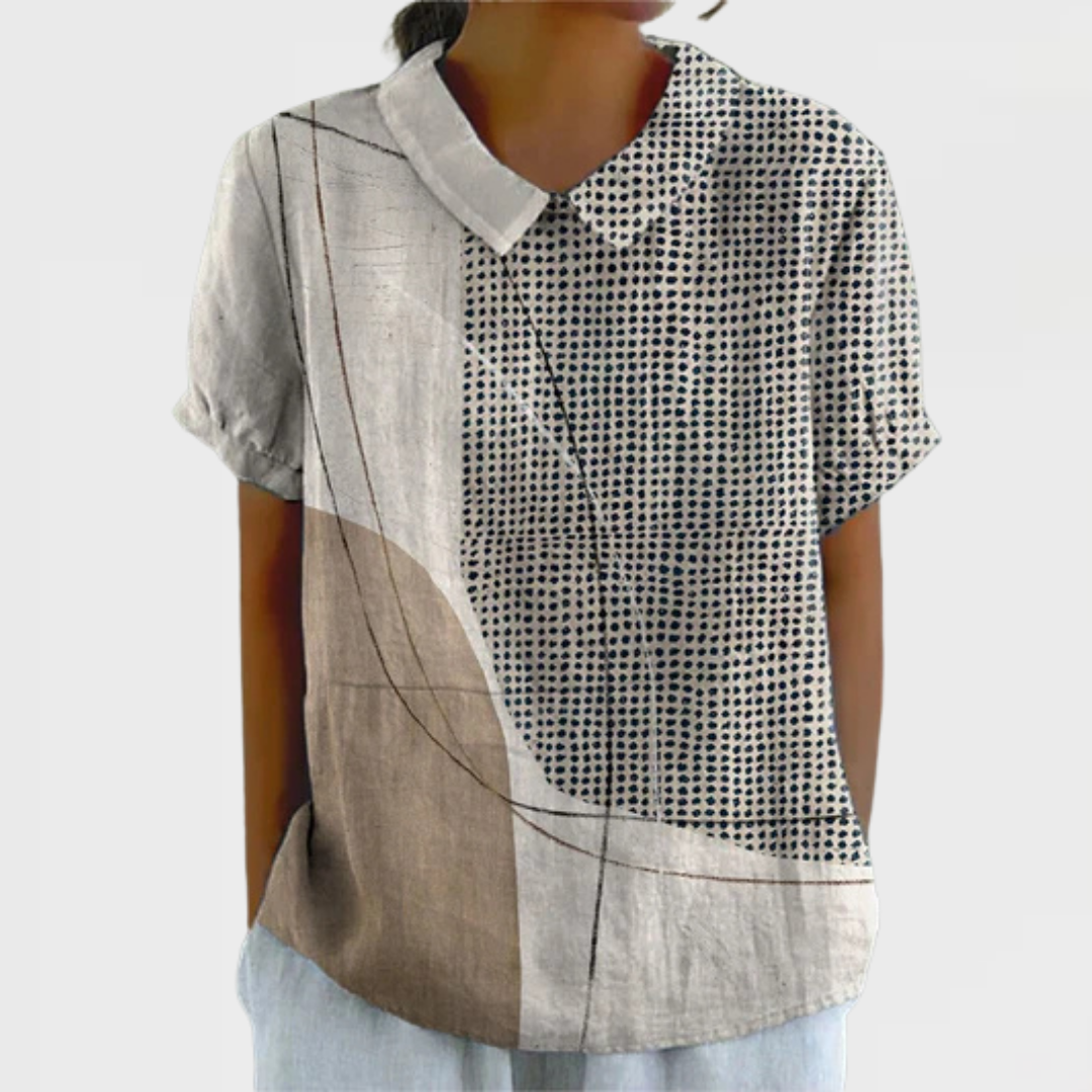 Lana Shirt with Abstract Dots and Lines