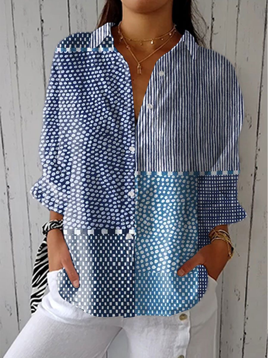 Fiora Ocean Patchwork Blouse