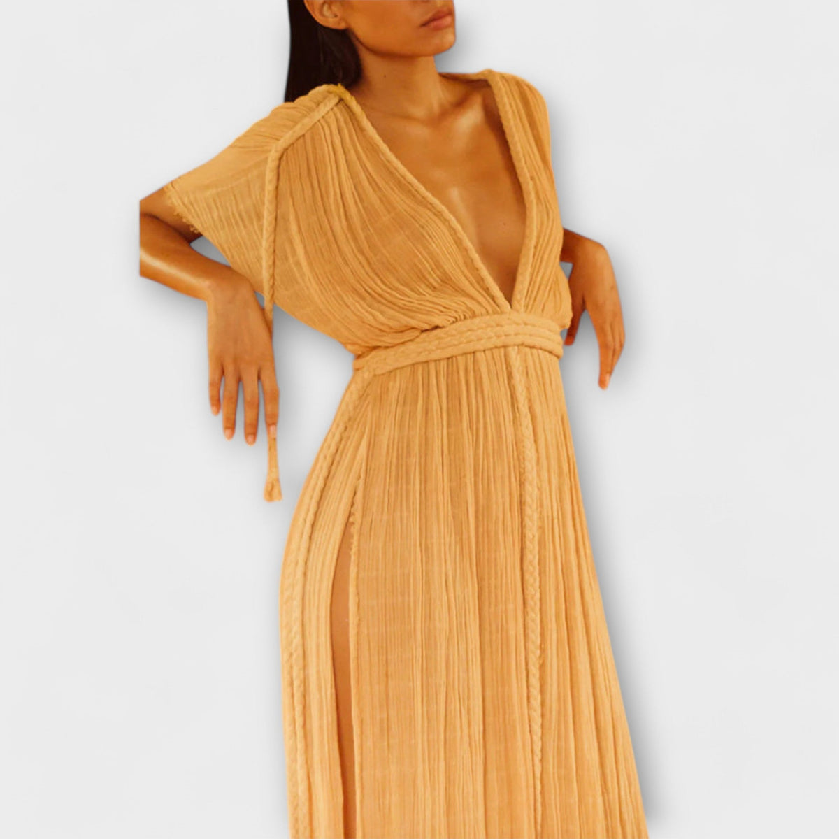 Vestido Maxi Kimono de Estilo Griego