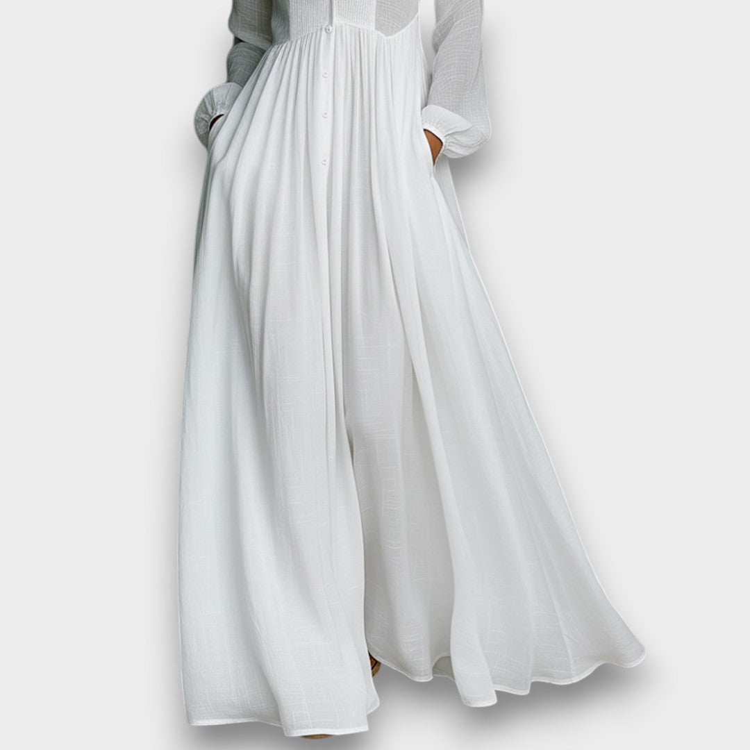 Serena - Vestido Maxi con Botones Frontal Fluidos
