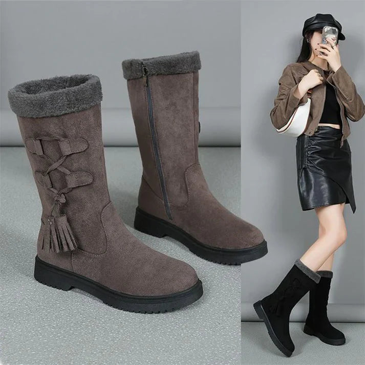 Lidia - Botas de invierno con suela gruesa y forro cálido